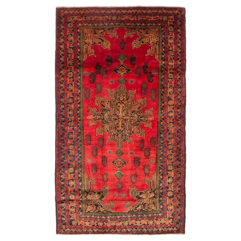 ECARPETGALLERY Hand-knotted Teimani Red Wool Rug - 4'0 x 7'1 - 4'0 x 7'1 - Red