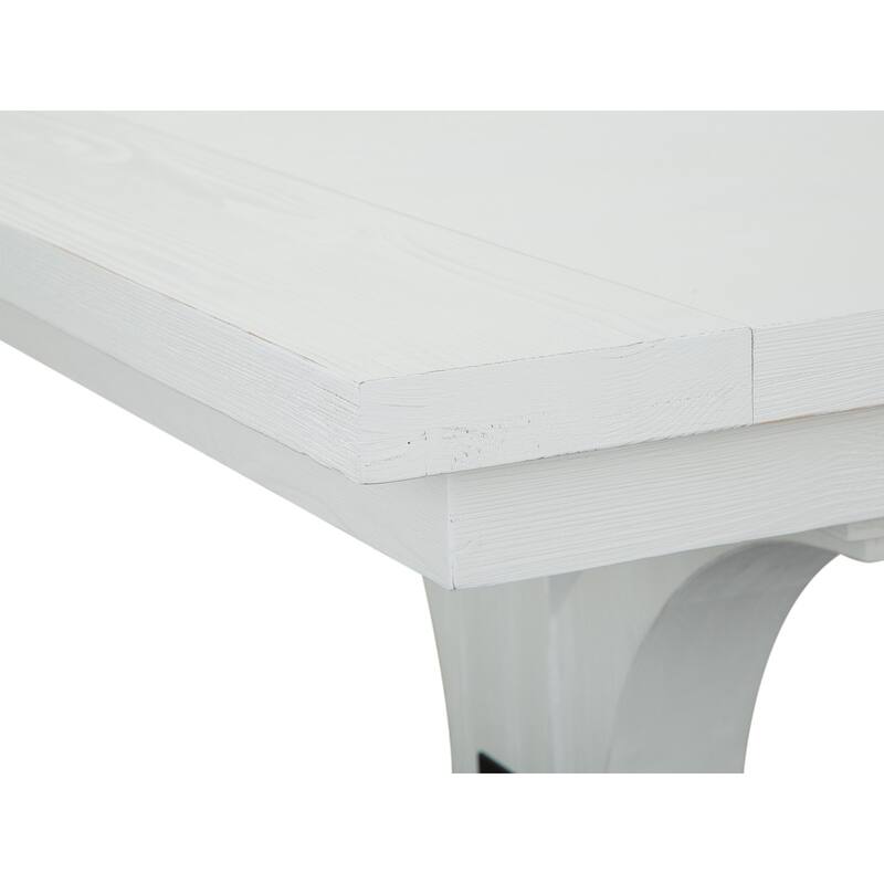 Magnussen Home Harper Springs Silo White Extendable Trestle Dining Table - 40''W x 80''D x 30''H