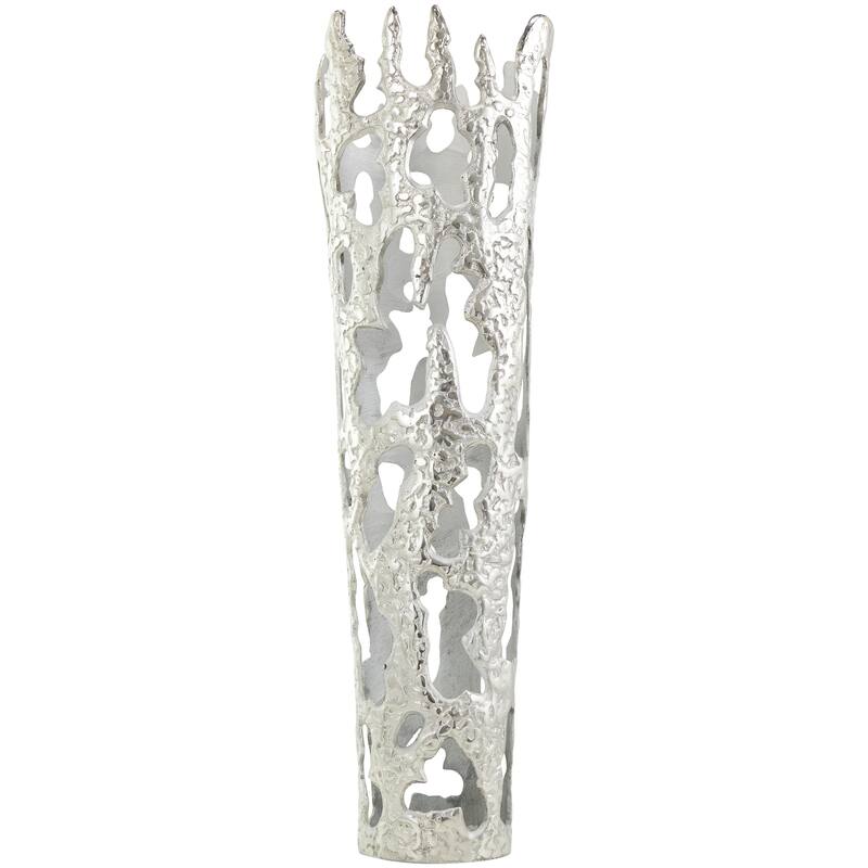 Aluminum Metal Drip Decorative Vase with Melting Designed Body - Silver, Gold, Black - Roche River Decor
