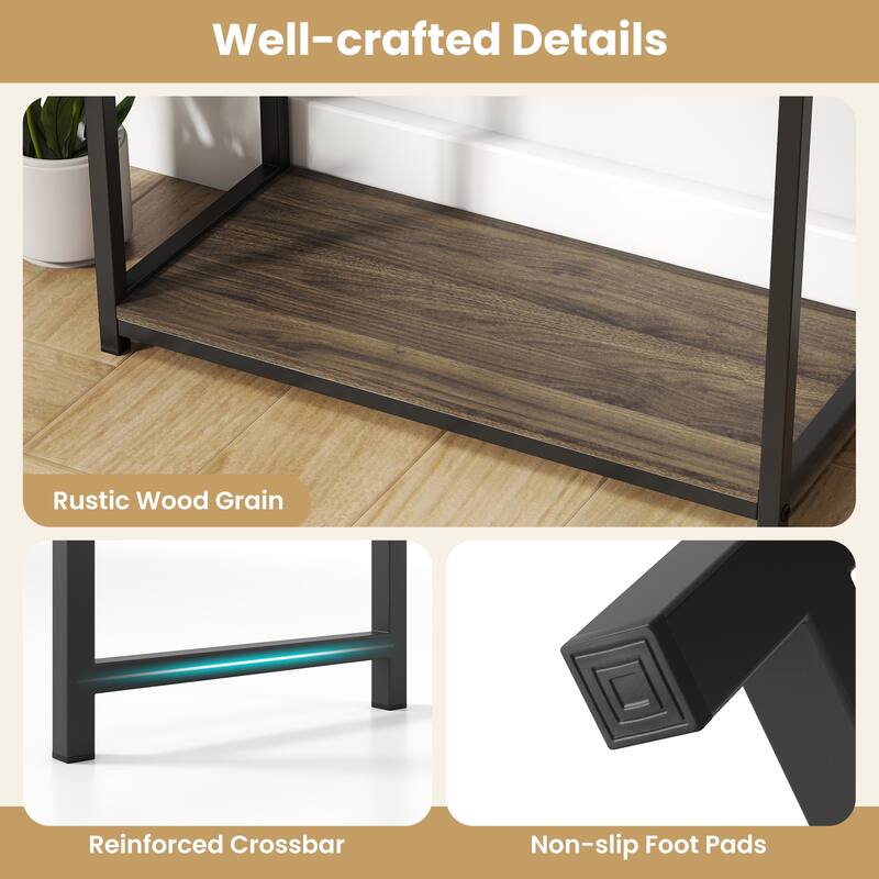 Gymax 2PCS Tall Bookshelf w/12 Open Shelves Anti-tip Kit for Living