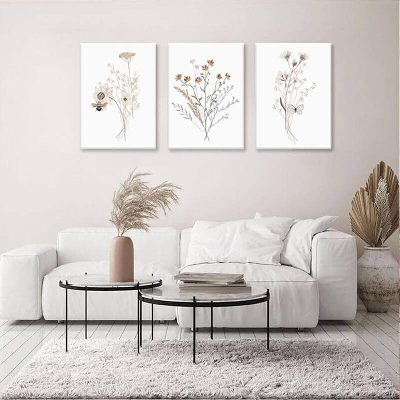 Wildflower Wall Art Butterfly Bee Botanical Floral