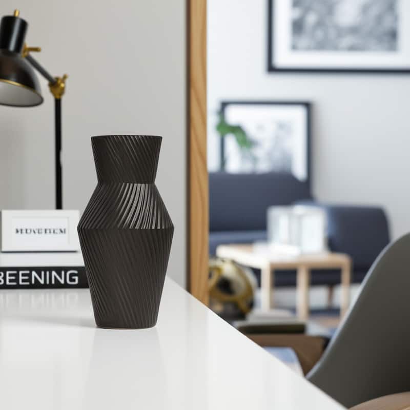Sagebrook Home Modern Totem Stoneware Vase Unique Decor