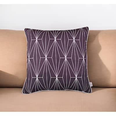 HomeRoots 18" Purple and White Throw Pillow Cover