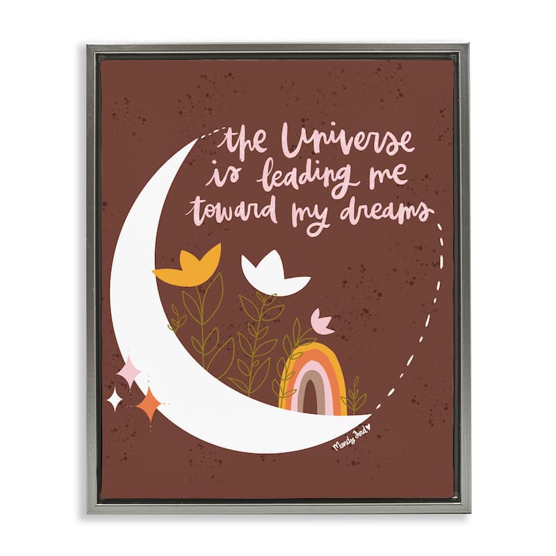 Stupell Leading Me To My Dreams Framed Floater Canvas Wall Art Design By Mandy Ford Art + Illustration - 25 x 31 - Grey