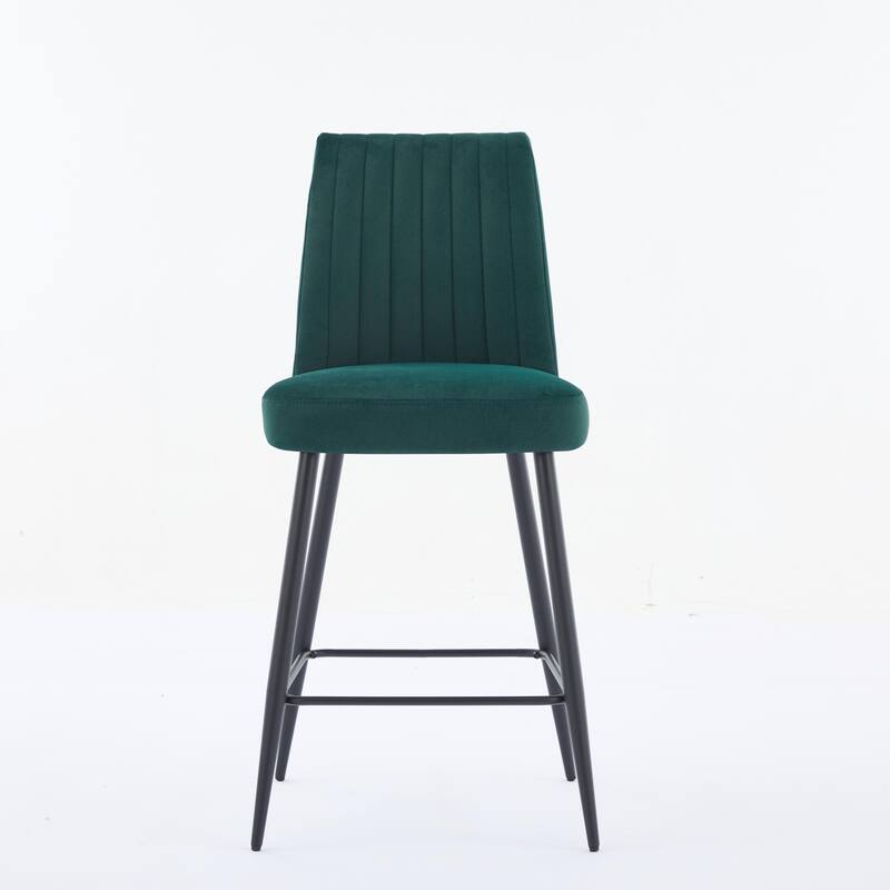 Modern Metal Frame Bar Stool Set of 2 with Sponge Seat 300lb Capacity 39.76 - Green