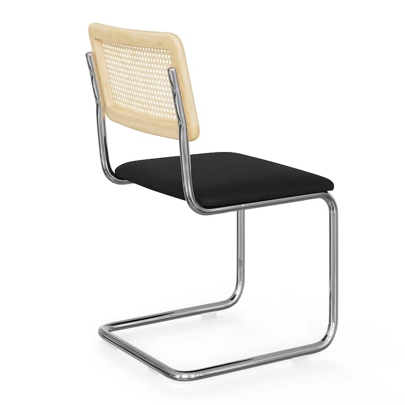 Hayward Cane Back Fabric Side Chair Chrome Frame (Set Of 2)