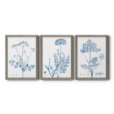 Antique Botanical in Blue IV-Premium Framed Canvas - Ready to Hang - Multi-Color