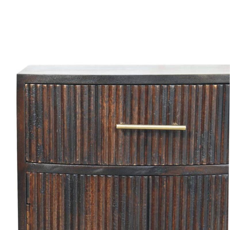 Solid Wood Milan Bedside,Brown,2-Doors,1-Drawers