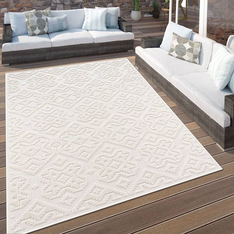 In- & Outdoor Rug Marrakesh Boho Pattern with High-Low Effect