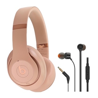 Beats Studio Pro x Kim Kardashian Bluetooth Noise Cancelling Headphones - Dune + JBL T110 in Ear Headphones Black