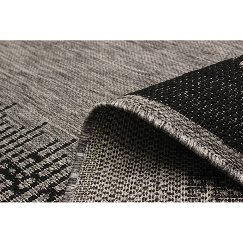 ECARPETGALLERY Machine Woven Edge Grey Area Rug