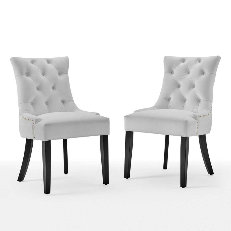 Silver Orchid Kornman Velvet Dining Side Chairs (Set of 2)