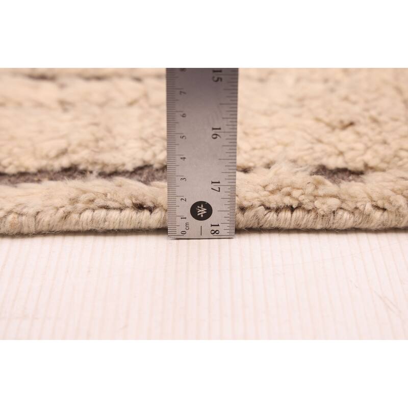 ECARPETGALLERY Hand-knotted Tangier Beige Wool Rug - 5'5 x 7'7