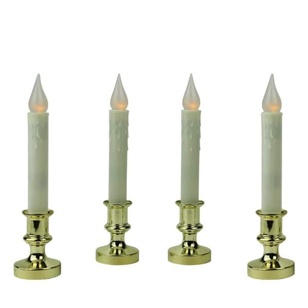 Shop Black Friday Deals On Pack Of 4 Led Battery Operated Flickering Window Christmas Candle Lamp With Timer 8 5 Overstock 18295767