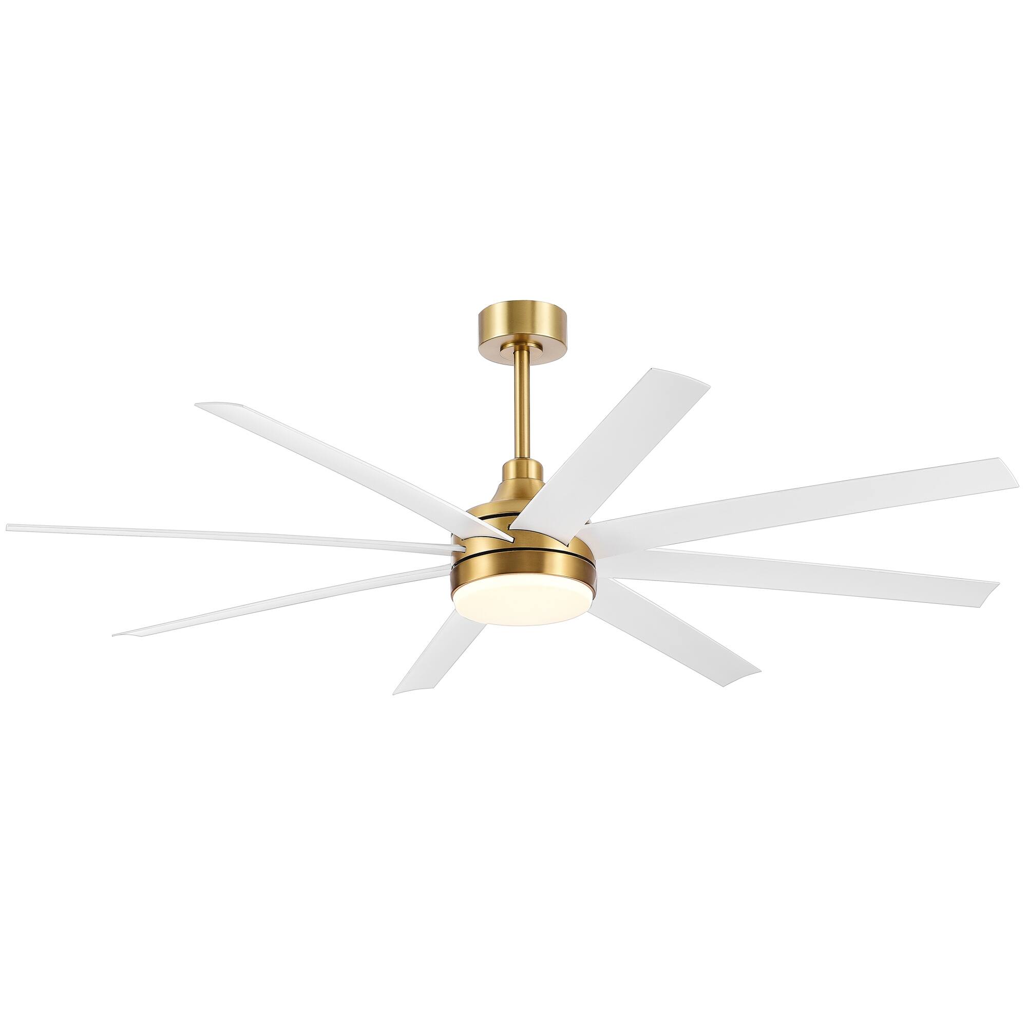 65 Inch Gold Modern Ceiling Fan with Light Remote(8Blade) On Sale