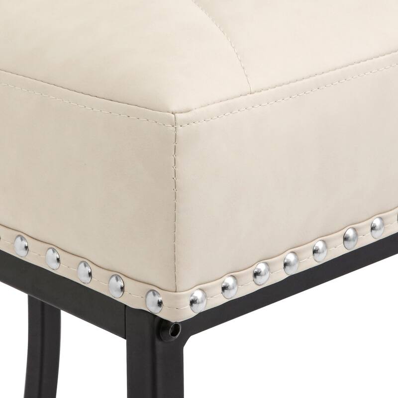 Modern 26.in Armless Barstool Metal Frame Low Back Counter Height Upholstered Bar Stool