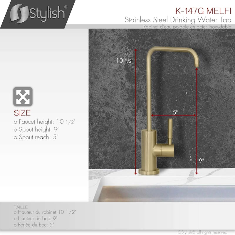 STYLISH Brushed Gold Single Handle Pull Down Kitchen Faucet with Cold Water Tap
