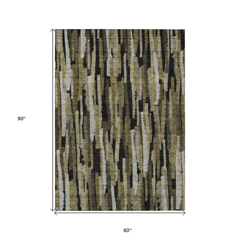 HomeRoots Striped Transitional Rectangle Outdoor Rug