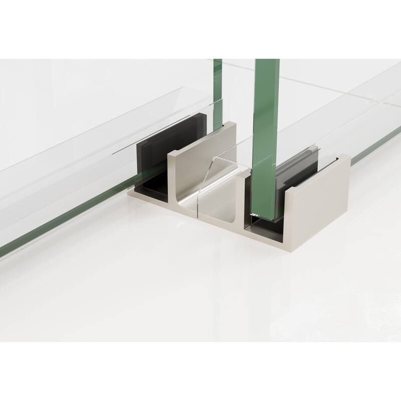 Polaris 60 in. x 66 in. Fully Frameless Glass Sliding Bypass Bathtub Doors with Square Hardware