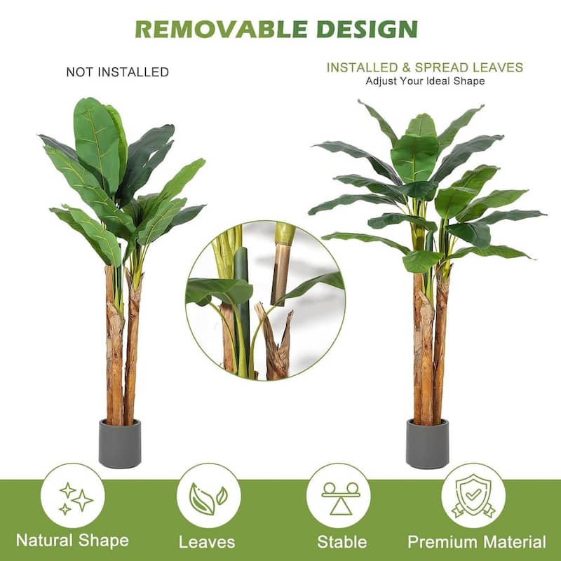 Artificial Faux Silk Banana Tree for Home Tropical Decor