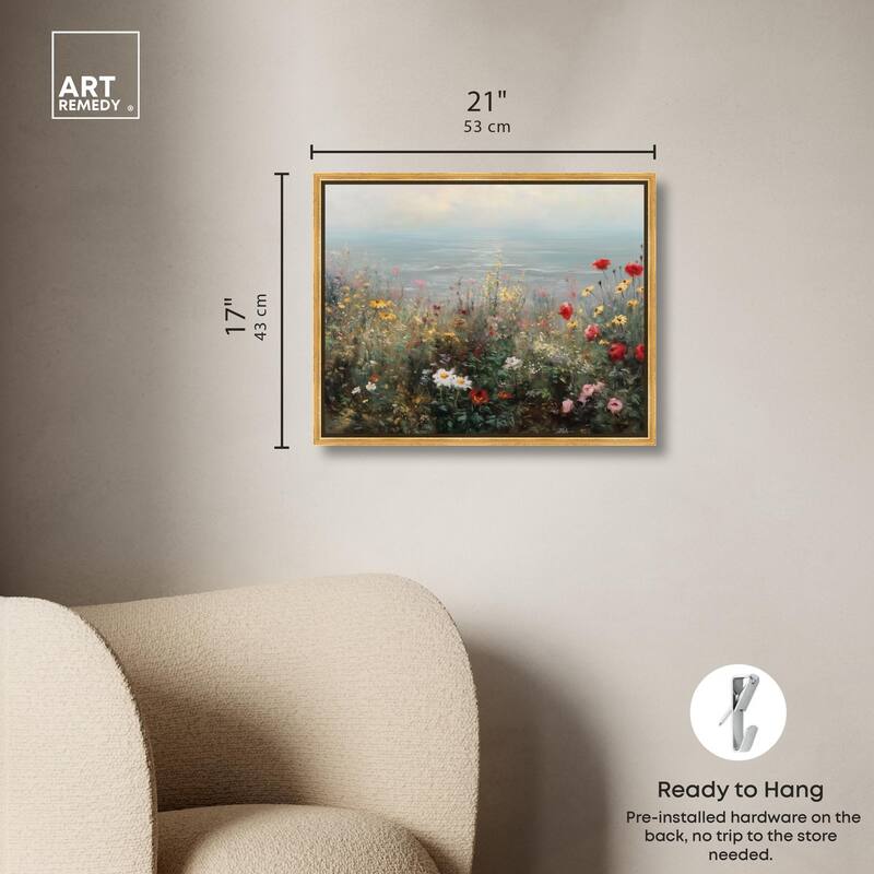 Misty Ocean Field I Canvas by Art Remedy