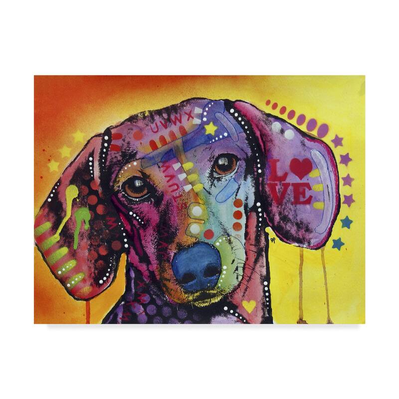 Dean Russo 'Tilt Dachshund Love' Canvas Art