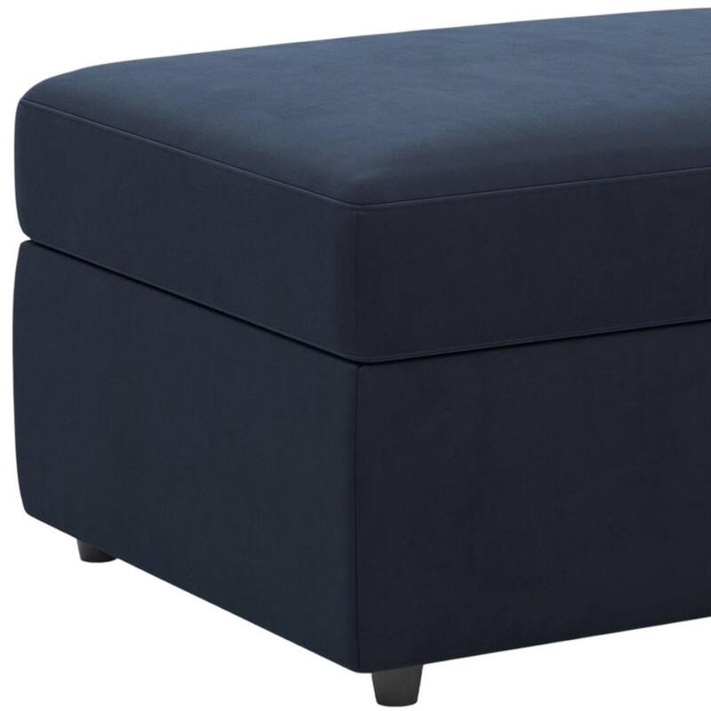 HomeRoots 30" Gray and Black Chenille Storage Ottoman