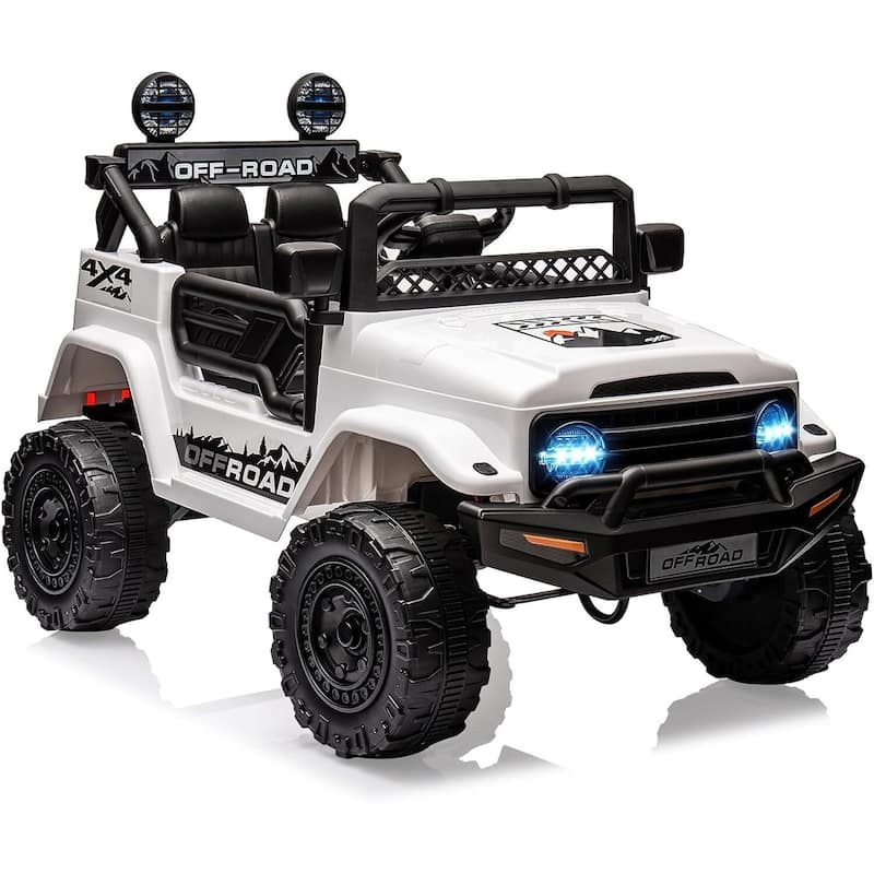 12V Ride On Truck Car - White