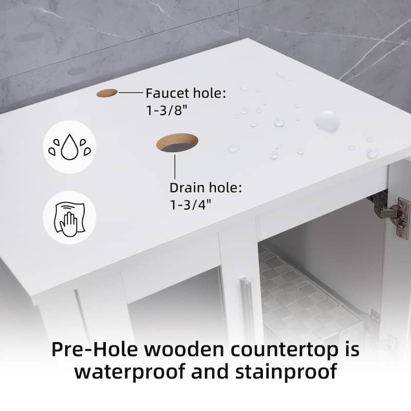 48" Bathroom Vanity Set Vessel Sink Faucet W/ Small Cabinet Combo