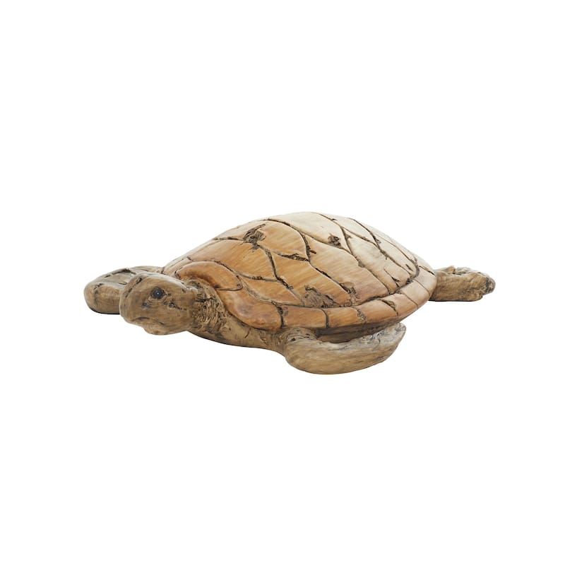 Polystone Turtle Decorative Sculpture - Brown - Roche River Decor