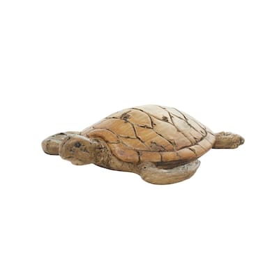 Polystone Turtle Decorative Sculpture - Brown - Roche River Decor