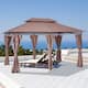 Outsunny 2-tier Steel Garden Gazebo with Vented Soft Top Canopy