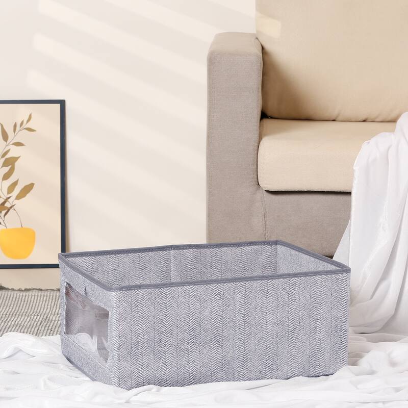 Storage Cube, Storage Bin with Handles for Shelves Closet, 1 Pack Foldable Storage Basket for Organizing Clothes - Grey