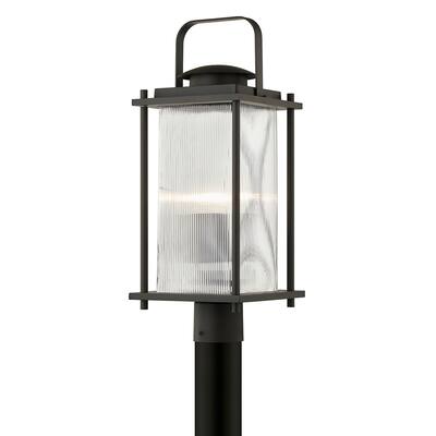 Troy Lighting James Bay 1-light Bronze Post with Clear Ribbed Glass