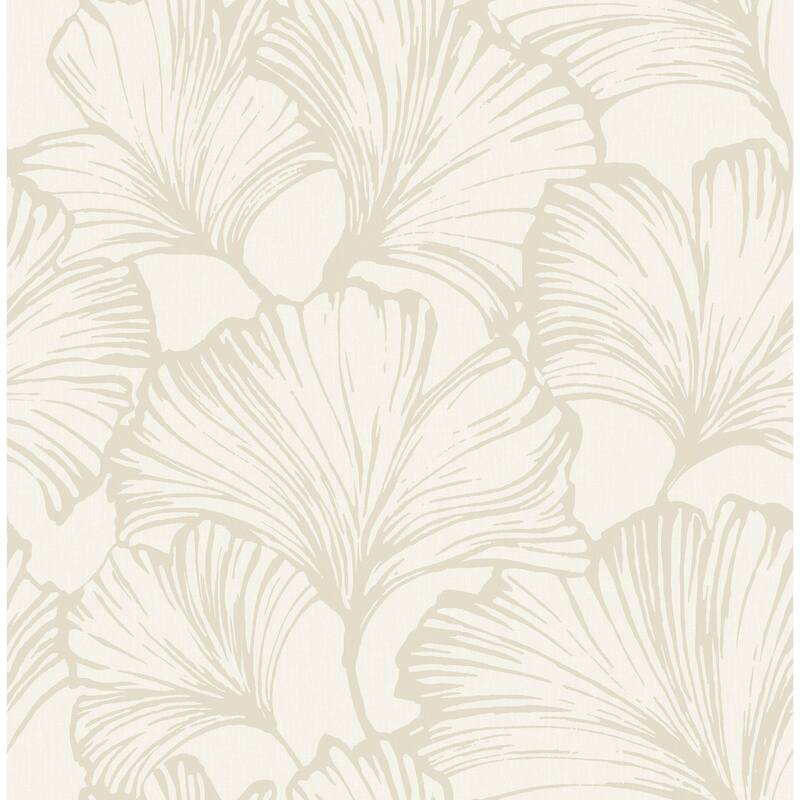 A-Street Prints Kyoto Pearl Ginkgo Leaf Wallpaper