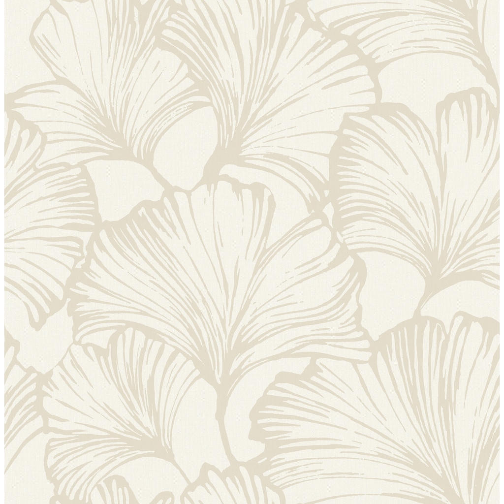 A-Street Prints Kyoto Pearl Ginkgo Leaf Wallpaper