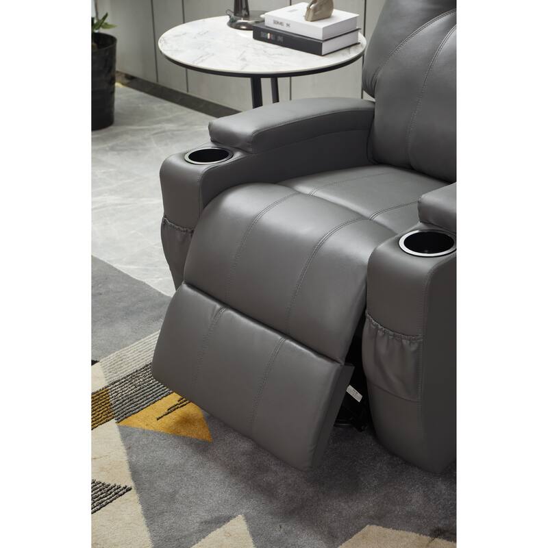 Recliner Chair Modern Recliner Sofa Faux Leather Recliners with Cup Holders,Remote Control
