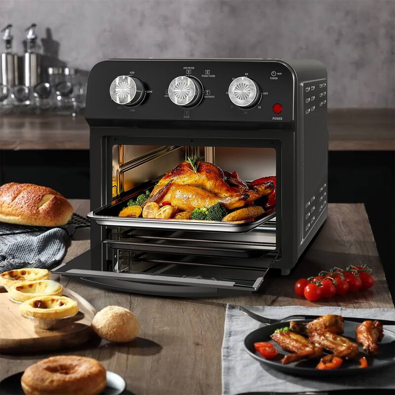 12.5 Quart 7-in-1 Multifunction Stainless Steel Air Fryer Convection Toaster Oven, 1500W
