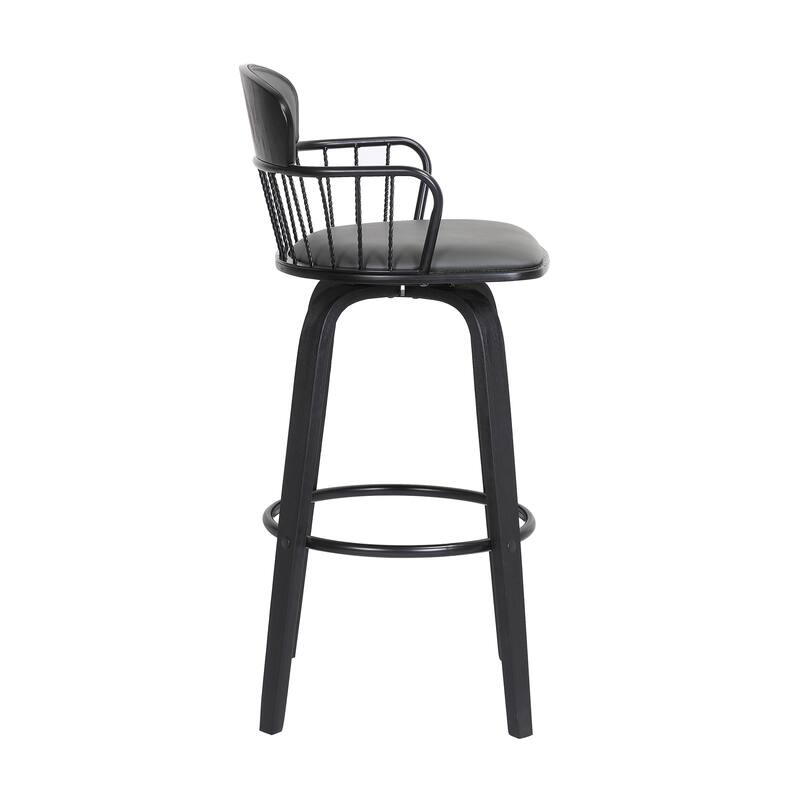 Willow Upholstered Wood Swivel Counter or Bar Stool