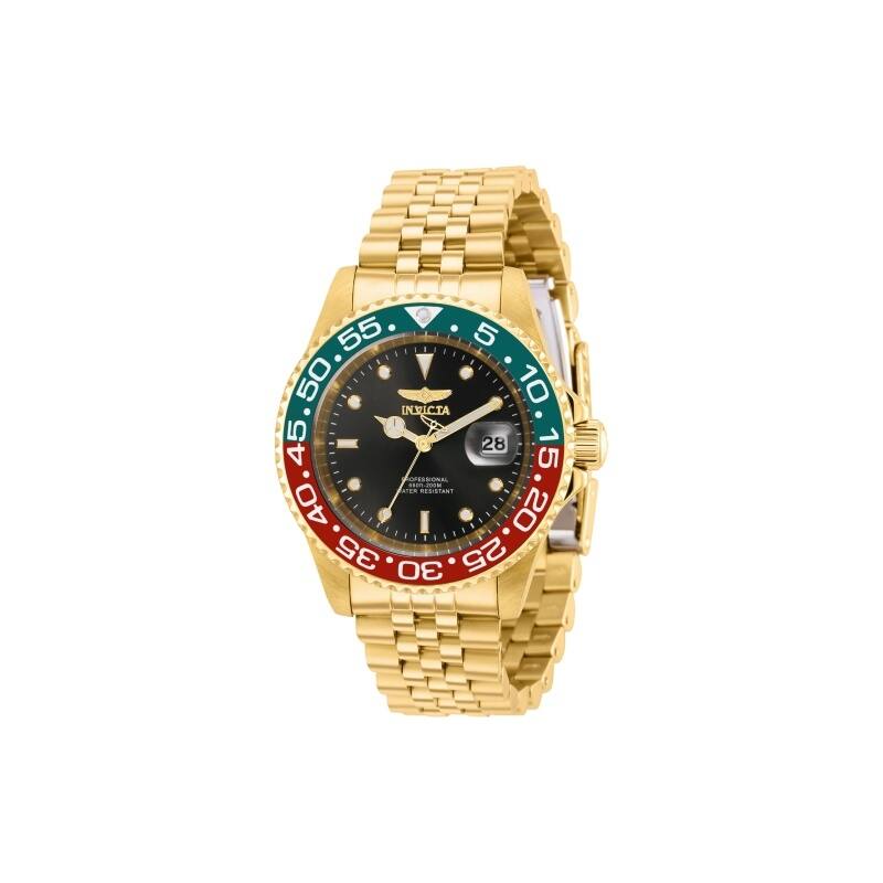 Invicta Men's 36041 Pro Diver Quartz 3 Hand Black Dial Watch