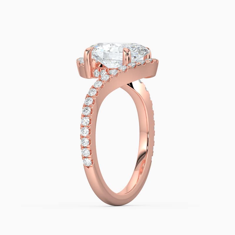 Auriya 14k Gold Oval Lab Grown Diamond Bypass Engagement Ring 1.00 to 5.00 ct. tw. (F-G, VS)