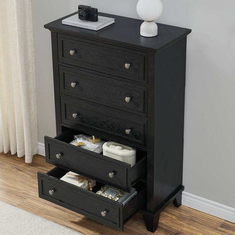 5 Drawer Dresser, with Metal Handles