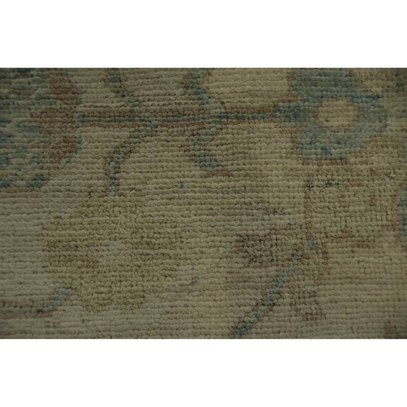 Hand Knotted Oriental 100% Wool Carpet Transitional Floral Beige & Ivories Khotan Area Rug - 12' 1'' X 9' 3''