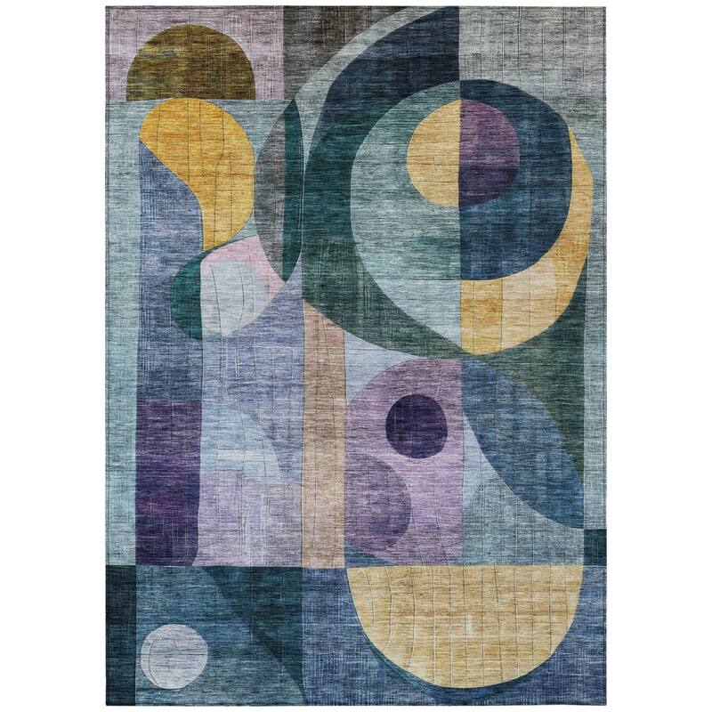 HomeRoots Abstract Transitional Rectangle Outdoor Rug