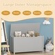 preview thumbnail 10 of 20, 32 Inch Kids Wooden Toy Box Storage with Safety Hinged Lid