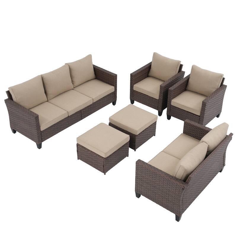 6-piece Outdoor Sectional Sofa Set Patio Furniture Set