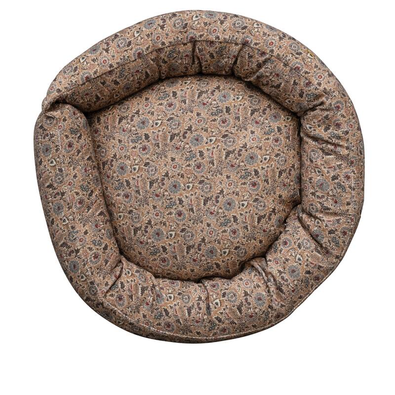 Cotton Slub Pet Bed with Floral Pattern - Multi