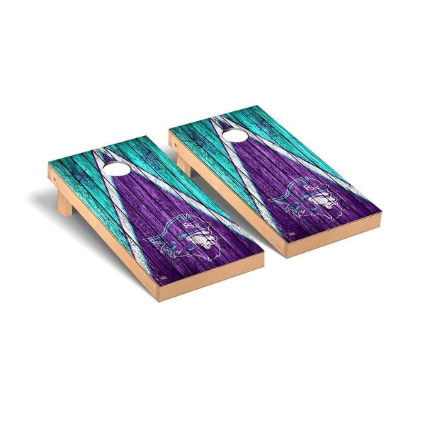 slide 2 of 5, Florida SouthWestern State Buccaneers Weathered Cornhole Board Set