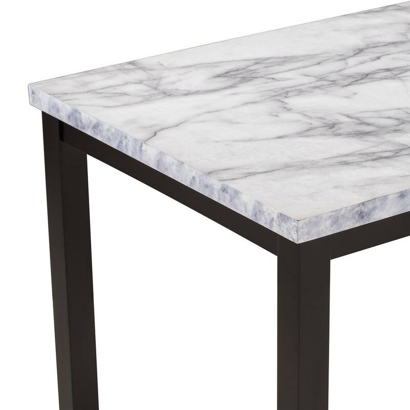 5 PCS Faux Marble Dining Set for 4 - Padded Chairs, Perfect for Modern Homes