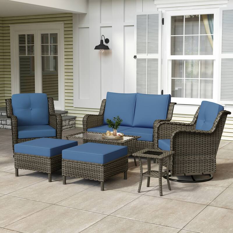 Outdoor 8-Piece Rattan Wicker Patio Furniture Sectional Sofa Set